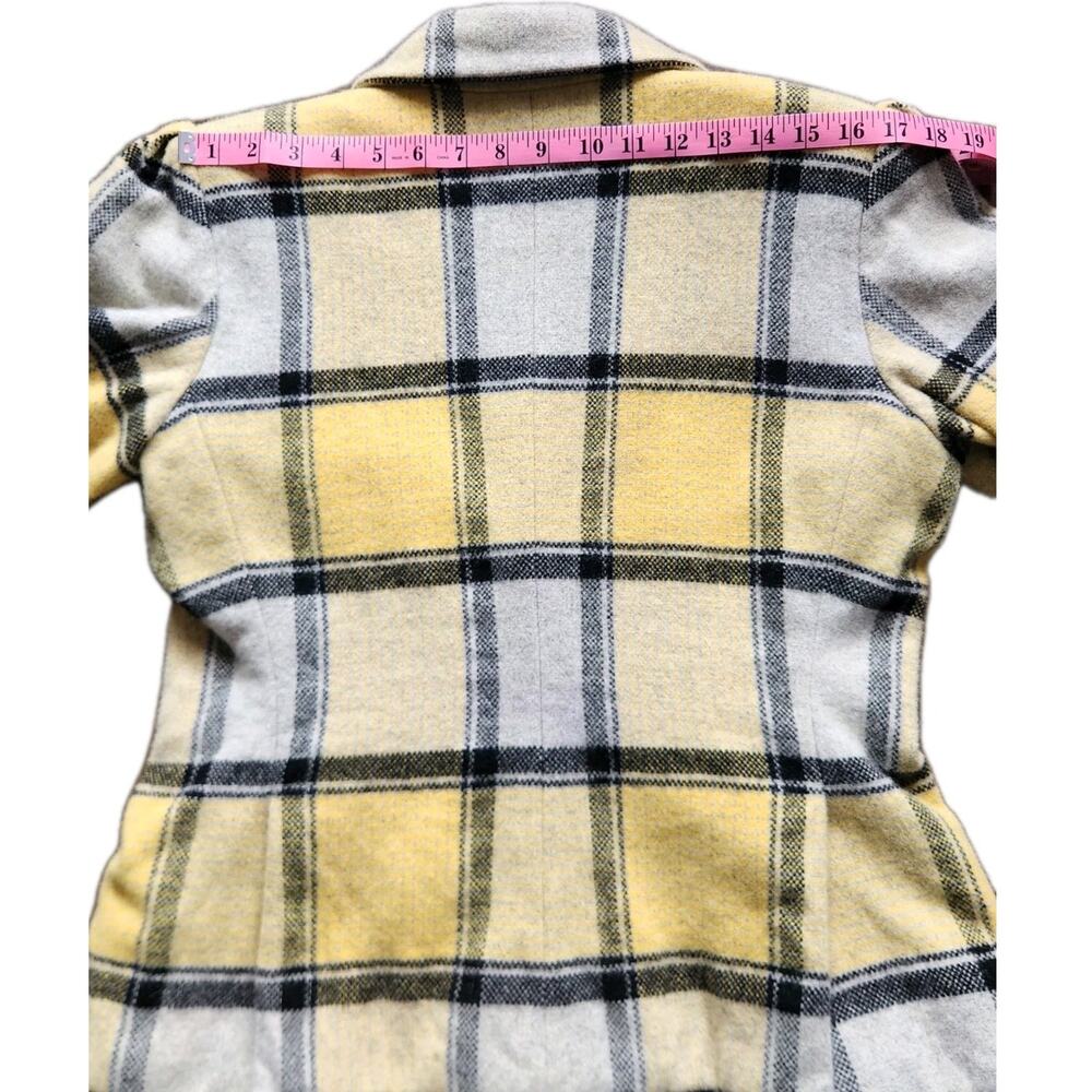 Vintage YSL Yves Saint Laurent Rive Gauche Plaid Wool Jacket Short Coat France - Picture 7 of 12